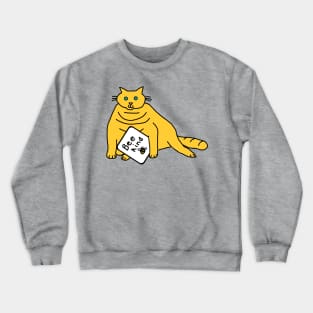 Cute Yellow Cat says Be Kind Crewneck Sweatshirt